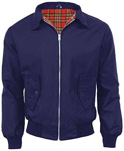 G5 APPAREL Mens Classic Vintage Scooter Harrington Bomber Jacket | Tartan Lined | Biker