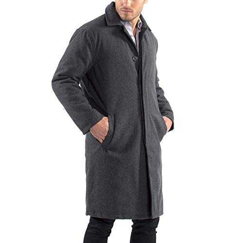 alpine swiss Zach Men’s Wool Blend Overcoat – Knee-Length Trench Coat, Runs Large for Layering Over Suits or Sweaters
