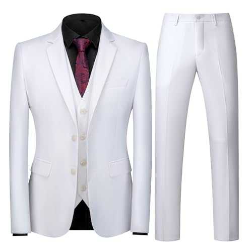 UNINUKOO Mens Slim Fit Suit 3 Piece Colored Suits Formal Prom Dress Party Tuxedo