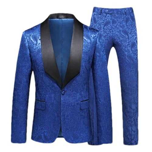 Jacquard Suit Men Clothing Black/Red/White Wedding Party 2Piece Set Male Blazers Jacket and Pants