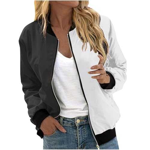 Bomber Jacket Women UK Sale Clearance Casual Lightweight Windbreaker Zip Up Jackets Outdoor Outwear Long Sleeve Floral Print Windproof Jackets Spring Fall Clothes with Pockets