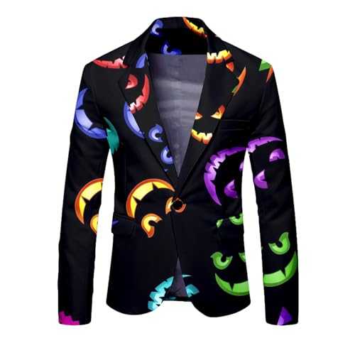 Men Dress Suit Men's Halloween Themed Long Sleeve Single Suit Jacket Mens Big And Tall Suits