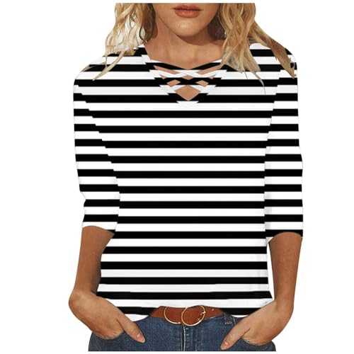 Women Top 3/4 Sleeve Plus Size Shirts V Neck Floral Print Tees Retro Casual Loose Pullover Tunic Dressy Shirts Summer Fashion Lightweight Comfy Blouses Elegant Floral Graphic T Shirt S-5XL Clearance