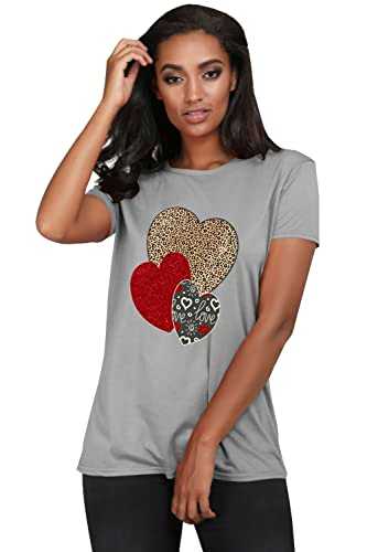 Fashion Star Womens Ladies Printed Baggy Oversized Casual Short Sleeve Stretch Basic T Shirts