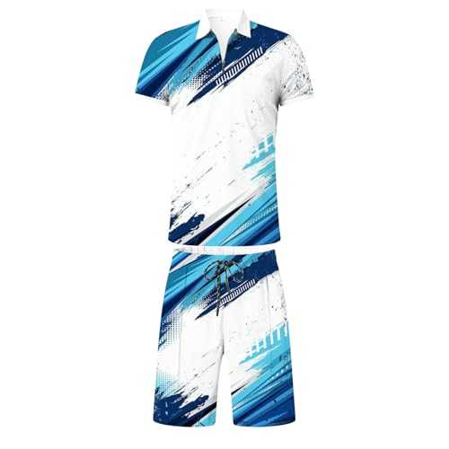 Designer Suit Men's Casual Two-Piece for Men with Striped Gradient Ramp Print and Zip, Short Sleeve Top, Short Set with Drawstring and Pocket Rain Suits Children