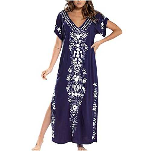 Short Sleeve Summer Dresses for Women UK, Ladies Casual Plus Size Dress Loose Fit Cute Dresses