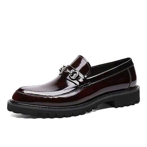 Men's Oxfords Formal Dress Shoes Patent Leather Non-Slip Brogues Suit Shoes Office Business Wedding Loafers