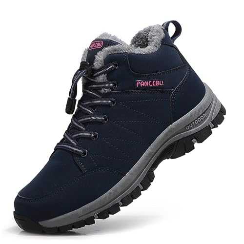 ZHNSHM Womens Winter Snow Boots Lightweight Casual Water Resistant Shoes Anti-Slip Fully Fur Lined Trekking Backpacking Hiking Boot