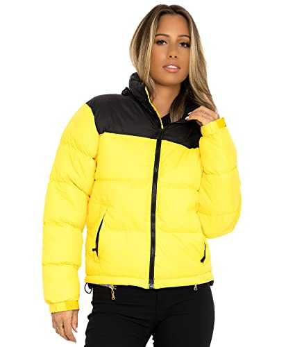 Lexi Fashion Womens Thick Puffer Two Tone Padded Quilted Jacket Down Coat