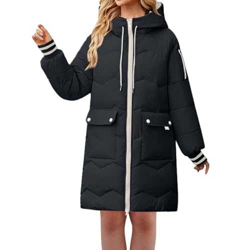 Autumn Jackets for Women UK Jacket for Women Women's Autumn and Winter Warm Long Hooded Quilted Jacket Womens Trench Coat Teddy Bear Coats for Women