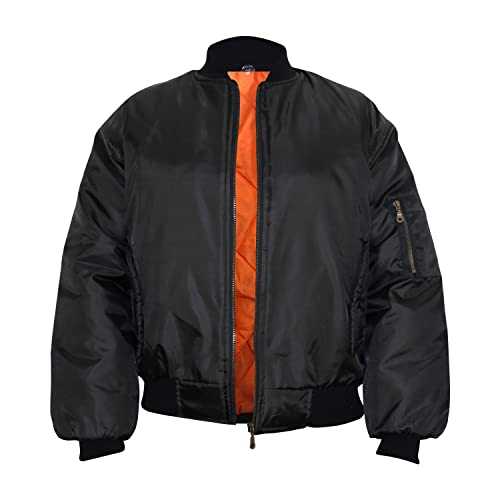 FiTMOST Men's Classic MA-1 Aviator Flying Bomber Jacket with Zipper Closure, Heavy Padded Military MA1 Style Biker Jacket