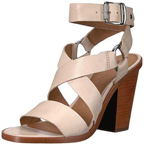 FRYE Women's SARA HARNESS SANDAL Flat, White, 8 UK