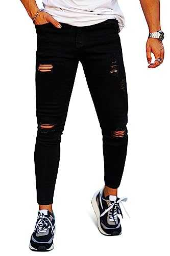 GINGTTO Mens Skinny Jeans Ripped Stretch Slim Fit Jeans for Mens Classic Denim Pants