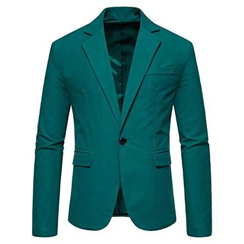 Mens Suits for Weddings, Single Breasted Blazer for Men Casual Lapel Slim Fit Blazer Retro Blazer Coat Wedding Party Dress Coat Men's V-Neck Single-Button Jacket Suit Mens Dress Jackets Formal