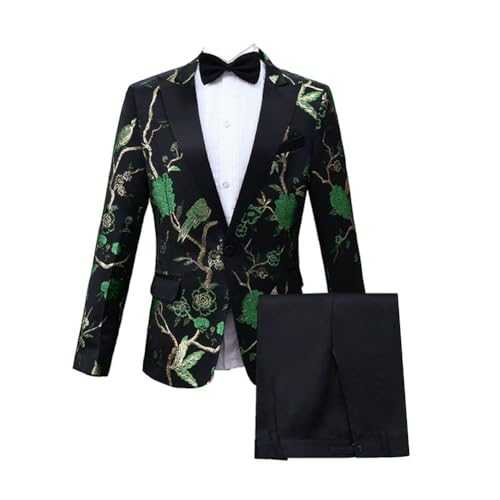 YAOTT Men Jacquard Embroidered Blazer & Pants Theme Suits Stage Performance Singer Victorian Costumes Fancy Dress Medieval Palace Stage Paisley Outfit Set