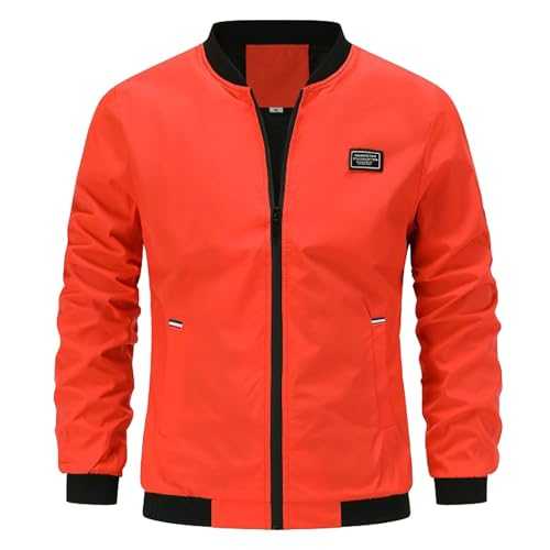 Duohropke Lightweight wind jackets for men, casual college jackets, thin bomber aviator jacket with zip pockets