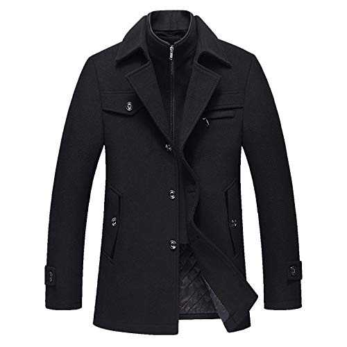 Autumn Winter Solid Color Cold Resistant Men Woolen Overcoat,Mid-long style woolen coat for men outside