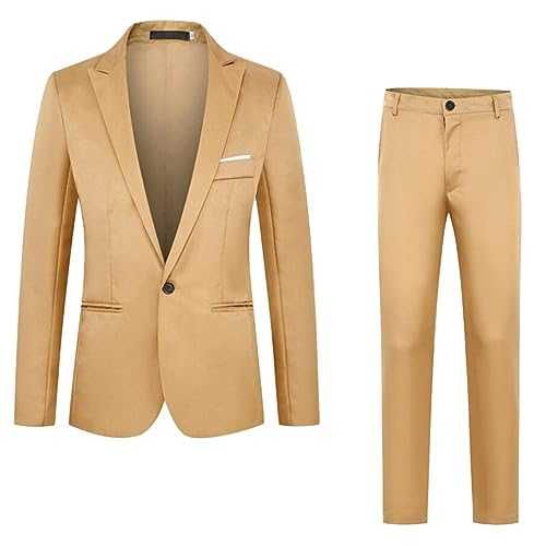 Mens Suits 2 Piece Regular Fit Wedding Dress Suit One Button Business Suit Waistcoat and Trousers Set