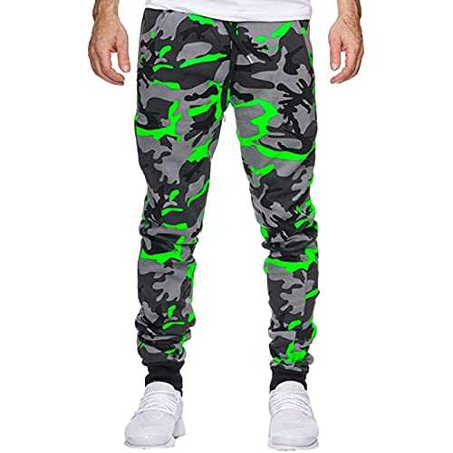 Mens Camouflage Print Sweatpants, Elasticated Waist Joggers Pants, Drawstring Camo Tracksuit Bottoms, Men Casual Sports Bottoms, Slim Fit Gym Jogging Sports Trousers, Men Camo Harem Pants