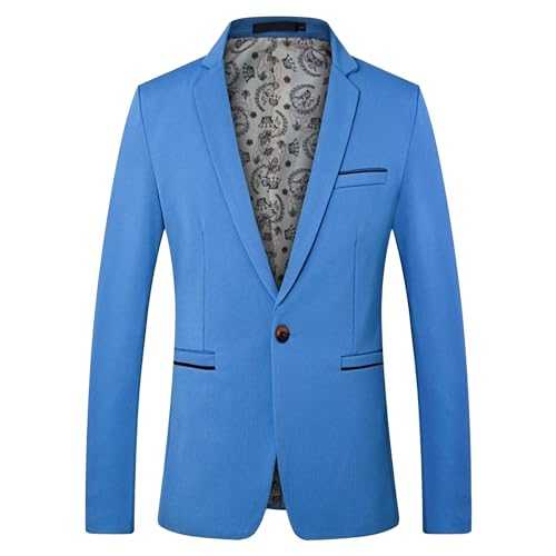 Men's Slim 1 Buckle Suit Coat Lightweight Sport Daily Wedding Prom Lapel Casual Suit Jacket