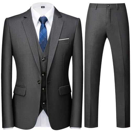 Allthemen Mens Suits 3 Piece Regular Fit Wedding Formal Dress Suit One Button Business Suit