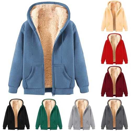 Mens Jacket Fleece Jacket UK Sale Clearance Teddy Bear Coats Fleece Mens Hoodie Winter Jackets for Men Sherpa Lined Jacket Full Zip Hoodie Mens Sweatshirts Sweater Outwear Men's Jackets Size 8-18