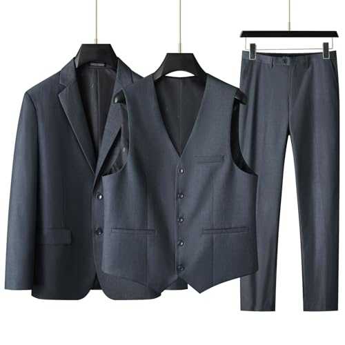 High-End Large Size Men's Suit (Suit + Vest + Trousers) Plus Fat Fat Business Formal Coat Wedding Dress 3 Sets Fourseasons