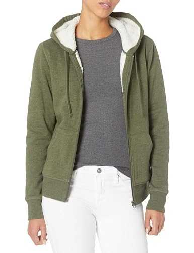 Amazon Essentials Women's Sherpa-Lined Fleece Full-zip Hooded Jacket (Available in Plus Sizes)