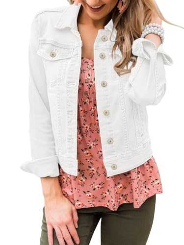 luvamia Womens Denim Jacket Button Down Long Sleeve Stretch Jean Trucker Jackets