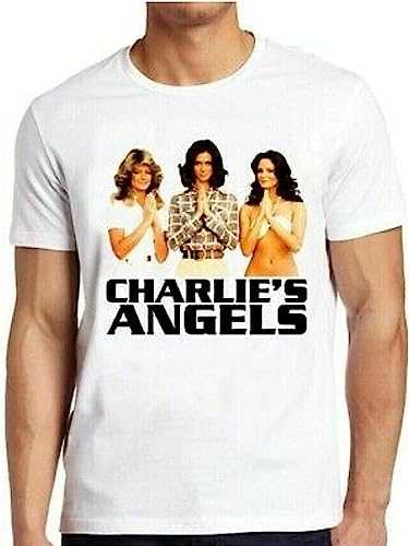 Charlies Angels T-Shirt Retro 70s TV Farrah Fawcett Movie Film Action Tee(Medium)