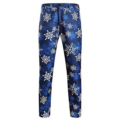 Men's Christmas Pants Xmas Home Pants 2025 Men's Fashion Casual Christmas Printed Suit Trousers Pants Western- Clothes Males Christmas Trousers Gifts