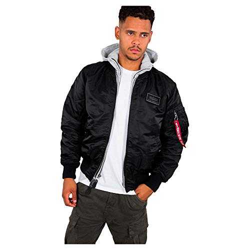 Alpha Industries Men's MA-1 D-Tec Bomber Jacket, Black (Greyblack 03), XL