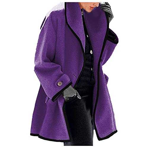 AMhomely Women Coats and Jackets Sale Clearance,Fashion Ladies Warm Faux Coat Cardigan Winter Solid Long Sleeve Outerwear for Winter Cold Weather UK Size S-5XL