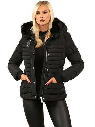 kraftd Women's Winter Warm Jacket With Faux Fur Hooded | Winter Coat | Puffer Jacket | Ladies Coats | Short Jackets