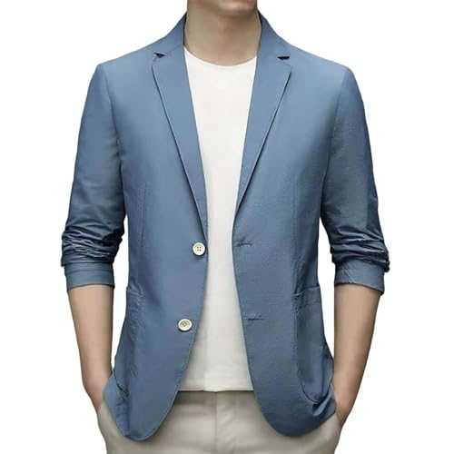 Mens Blazer Casual,Mens Lightweight Blazer Smart Casual Men'S Long-Sleeved Summer Thin Blazers Summer Sports Suit Jackets Suits For Men Uk Slim Fit Double Breasted Blazer For Men Waterproof Jacket
