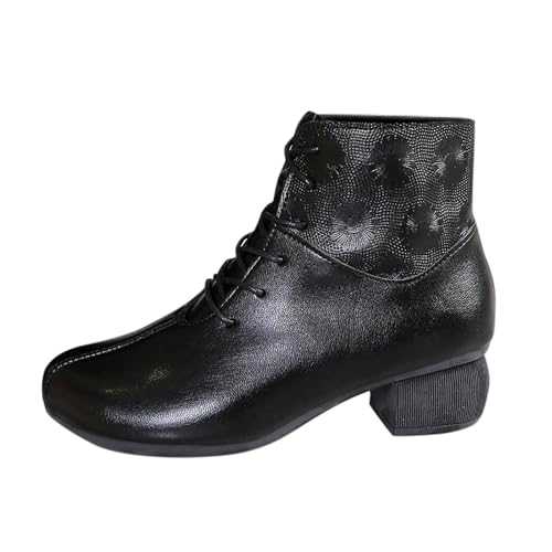CEWIFO Ankle Boots for Women Low Heel Lightweight Lined Boots for Women UK Low Block Heel Ankle Boots for Women Women Chelsea Boots Black Ankle Boots for Women UK