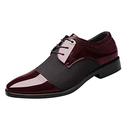 Mens Dress Shoes Comfortable School Shoes Slip-On Fashion Wedding Shoes Business Oxford Shoes Lace-Up Derby Oxford Shoes Formal Business Shoe Smart Cacual Shoes Black Brown