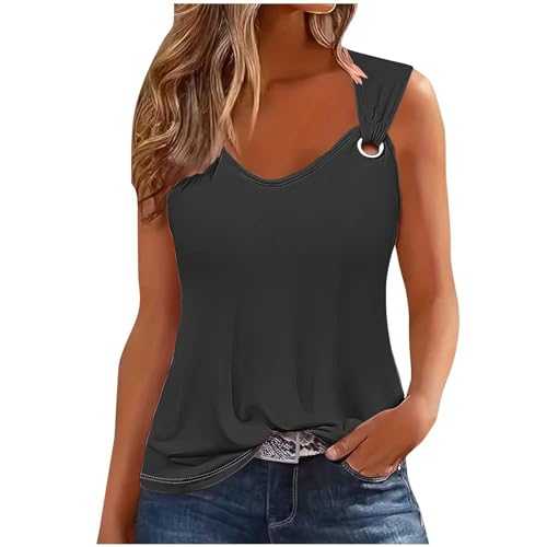 Tank Top Women's Plain Sleeveless T-Shirt Casual Tank Tops Scarf Pullover Cotton Blouse Comfortable Tops Thin Summer Shirts Lightweight Basic Tops Summer Shirts Sports Shirt for Women