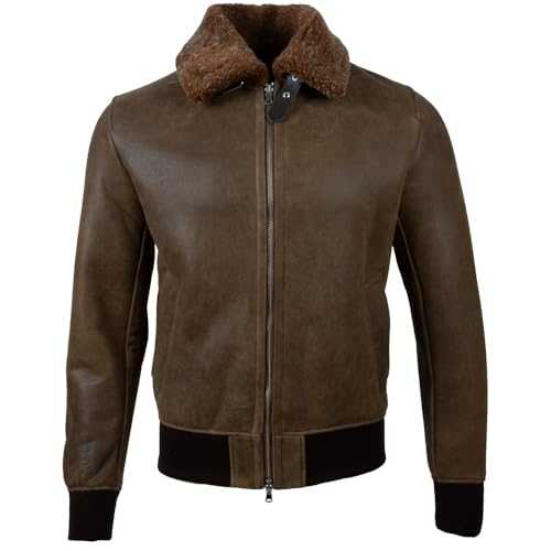 Aviatrix Men's Real Shearling Leather Pilot Aviator Bomber Jacket (FE79)