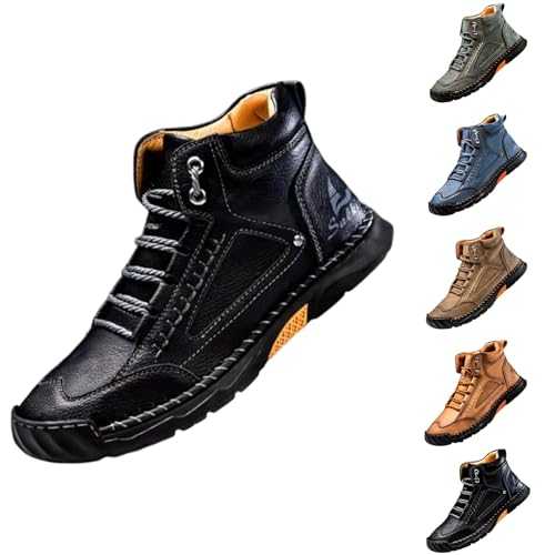 Mens Shoes, Men's Casual Leather Handmade Non-Slip Arch Support Loafers