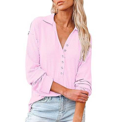 Cocila Womens V-Neck Pleated Floral Print Long Sleeve Blouse, Button Down Casual Loose V Neck Tops T-Shirt