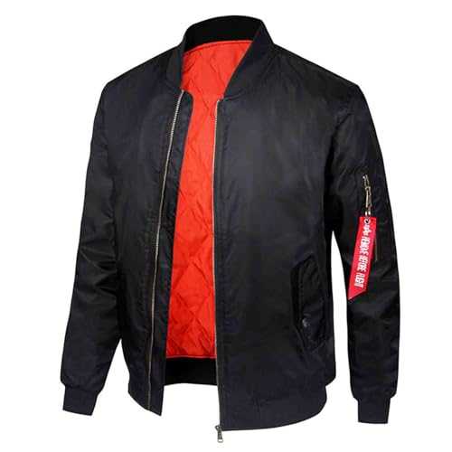 Zeiayuas Men's Bomber Jackets Spring Autumn Smart Casual Lightweight Harrington Jacket Outdoor Sports Thin Baseball Coats Outwear Climbing Hiking Windbreaker with Pockets