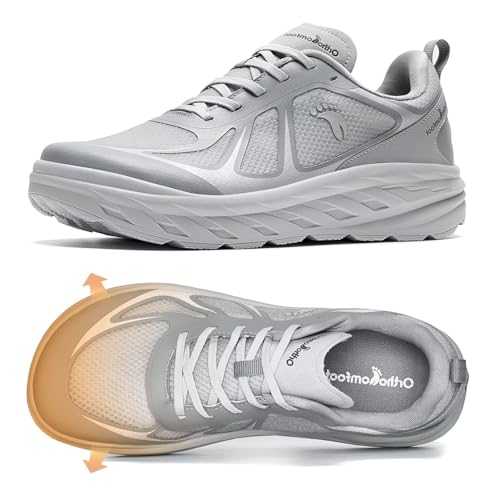 Men's Orthopedic Diabetic Wide Running Sheos: Comfortable Arch Support Plantar Fasciitis Sports Sneakers, Casual Swollen Orthotic Work Tennis Walking Shoes for Foot and Heel Pain Relief