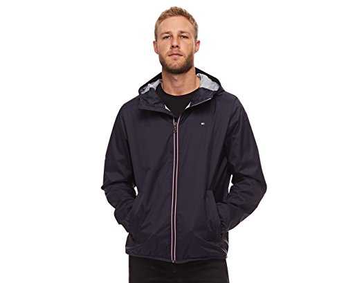 Tommy Hilfiger Men's Active Rain Slicker Jacket with Tricolor Zipper