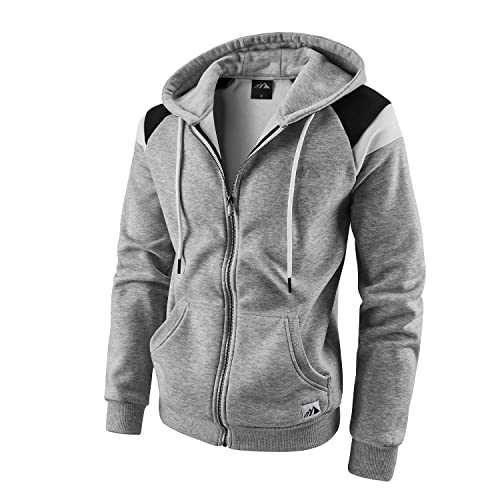 OHSNMAKSL Men's Zip Up Hoodie lightweight Winter Sweatshirt Fleece Hood Lined Warm Jacket