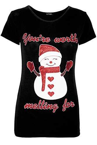 Fashion Star Xmas Women Elf Belt Buttons Cap Sleeve Tshirt