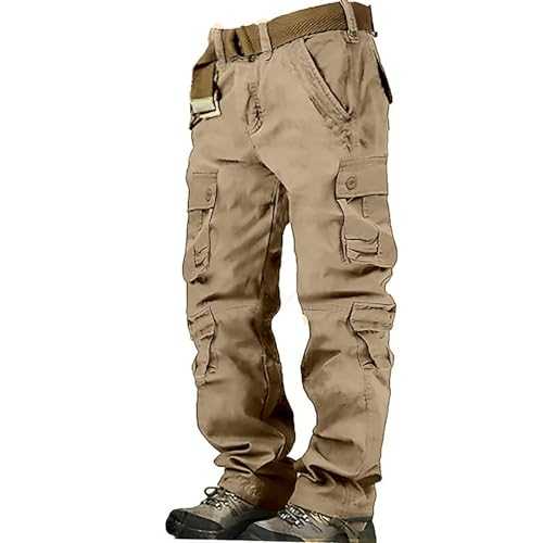 Cargo Trousers For Men Uk Loose Fit - Stretch Cotton Drawstring Waist Trousers Tracksuit Jogging Bottoms Lightweight Combat Workwear Regular Fit Sports Trouser Business Office Formal Trousers