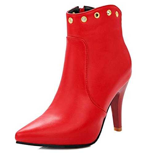 Onewus Fashion Women Ankle Boots with Thin Heel and Pointed Toe
