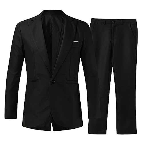 NOAGENJT Men Suits Pieces Suit Elegant Solid One Button Slim Fit Single Breasted Party Shirt Pants Tie Set Long Jacket