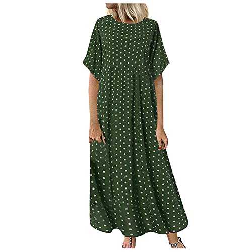 AMDOLE Linen Dresses for Women UK Stylish Printed Casual Dress Women's Cotton Summer Dresses